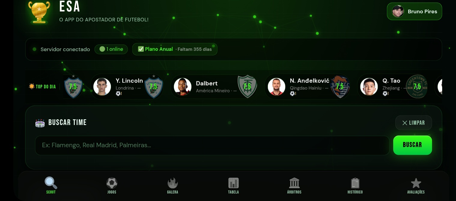 ESA - visão desktop